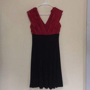 Red and black cocktail dress